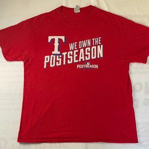MLB Texas Rangers We Own The Post Season Red T-Shirt Sz XL